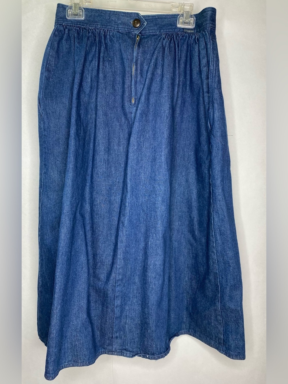Vintage Sasson Dead-stock Denim MidiSkirt with Pockets Sz 18 (runs small) - Picture 5 of 11